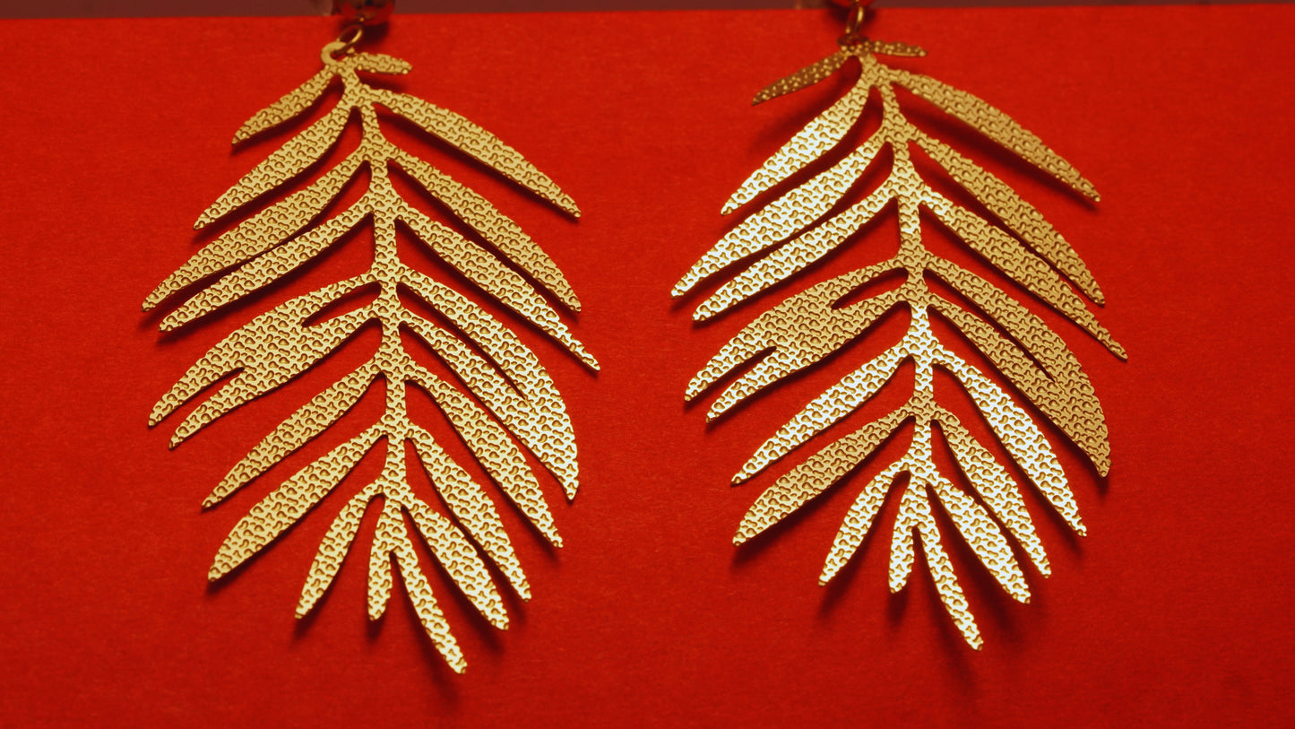 Golden Fern Earring